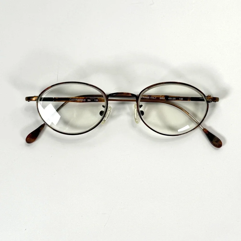 CHESTERFIELD 504 0002 Eyeglasses Frame Only w/ Sunglass Clip On 45-20-135‎ Italy